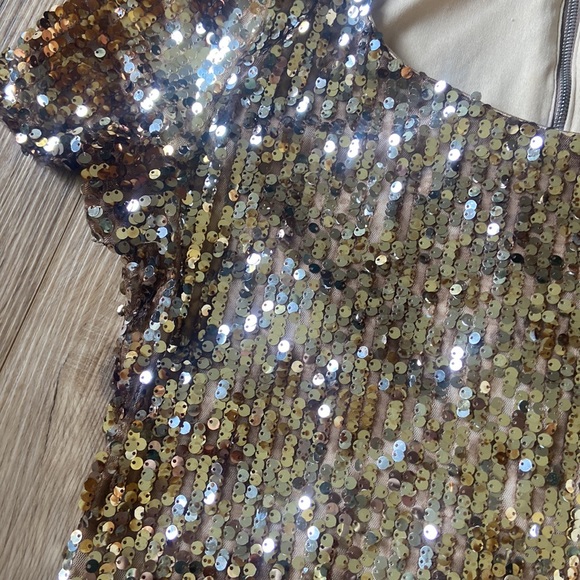 Gold sequin New Years Gatsby party dress size large - Picture 2 of 5